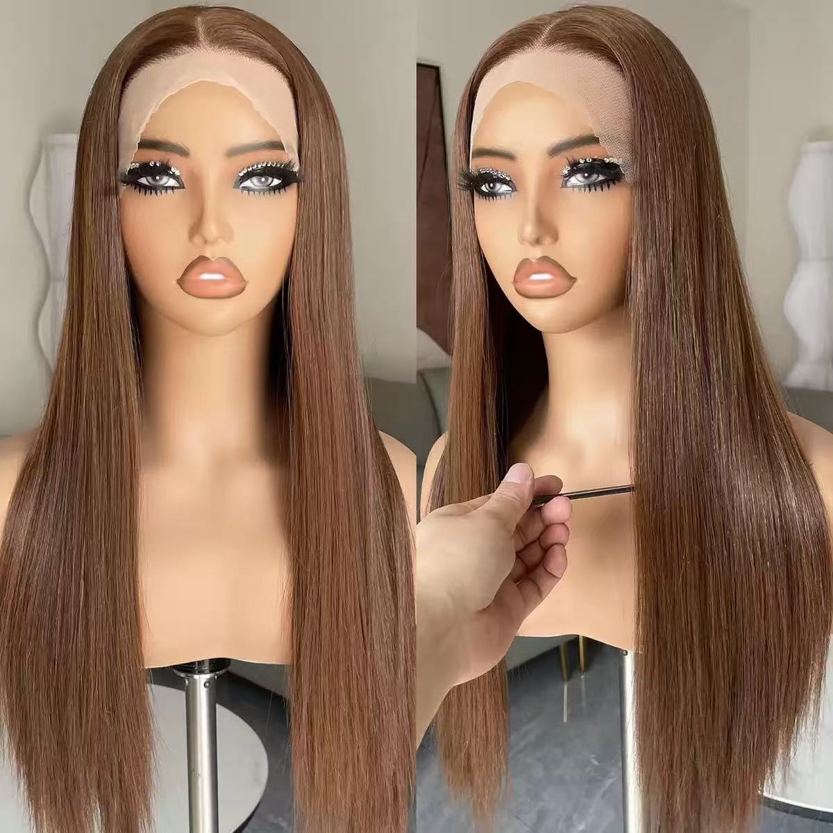 Long Straight Lace Front Human Hair Wig
